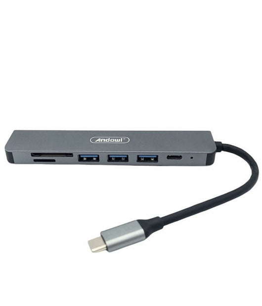 Smart Hub Di Tipo C 7 In 1 Type-c Power Delivery Hdmi 3 Usb Sd Micro Sd Q-hu91         