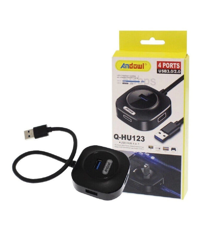 Smart Hub Usb 4 In 1 Con 4 Porte Usb 3.0/2.0 Q-hu123 Telefoni Computer Notebook         