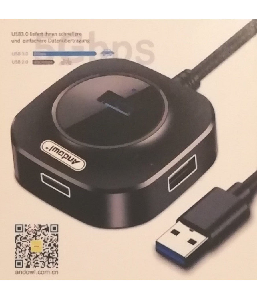 Smart Hub Usb 4 In 1 Con 4 Porte Usb 3.0/2.0 Q-hu123 Telefoni Computer Notebook         