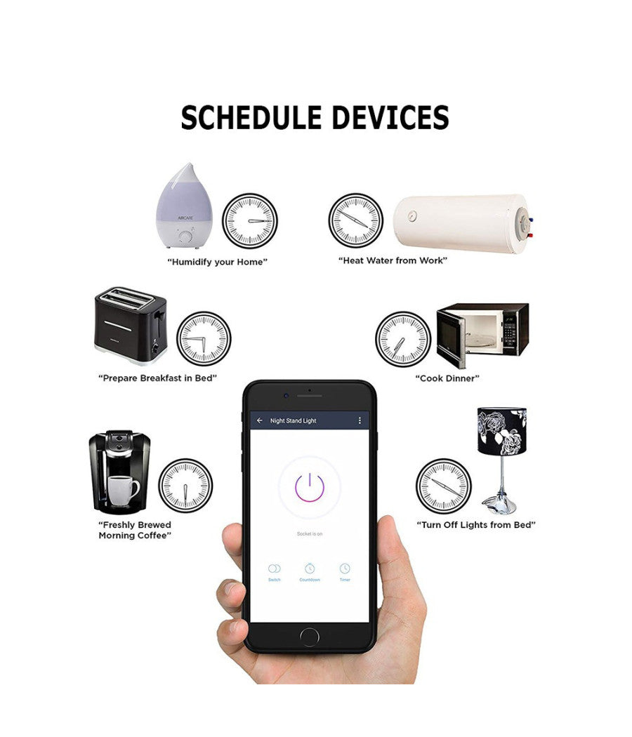 Smart Plug Presa Corrente Wifi Timer Elettrodomestici Domotica Per Ios E Android         