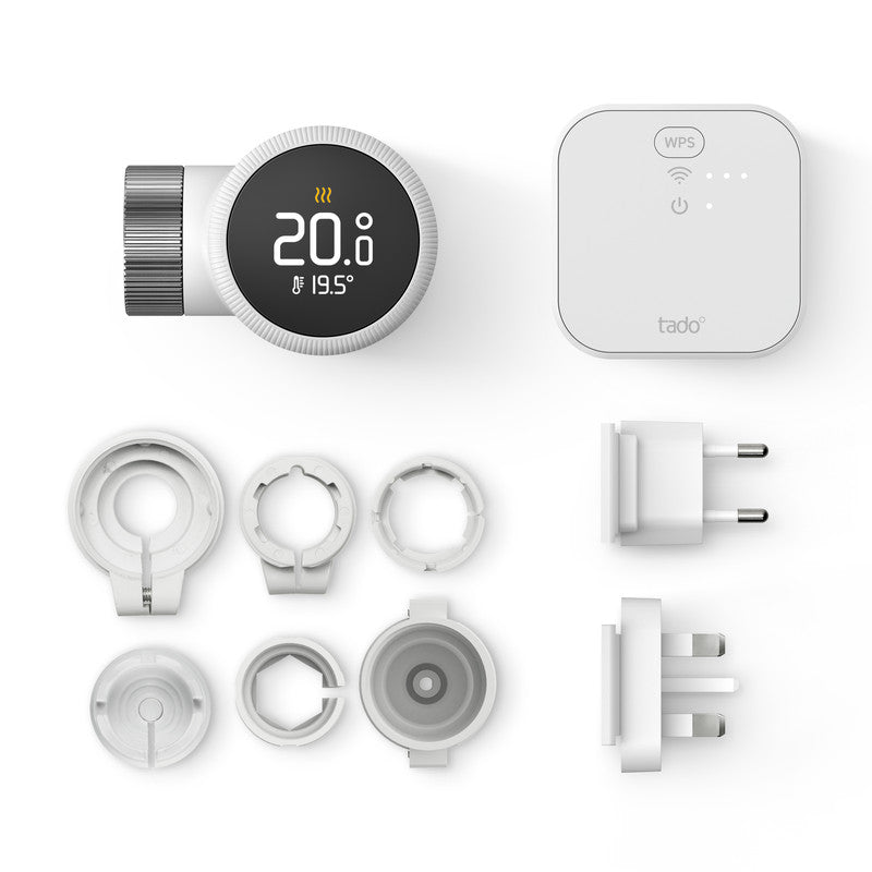 Tado Testa termostatica Intelligente X kit di base, Controllo multistanza, Wi-fi, Matter, Assistenti vocali google e alexa