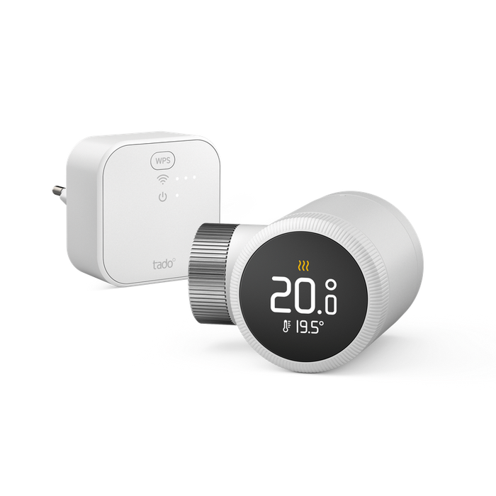 Tado Testa termostatica Intelligente X kit di base, Controllo multistanza, Wi-fi, Matter, Assistenti vocali google e alexa