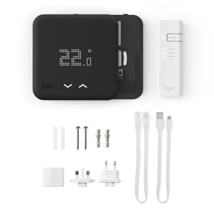 TADO¬∞ termostato kit di base V3+, Termostato Intelligente cablato, Compatibile con Alexa e Google Assistant, Nero