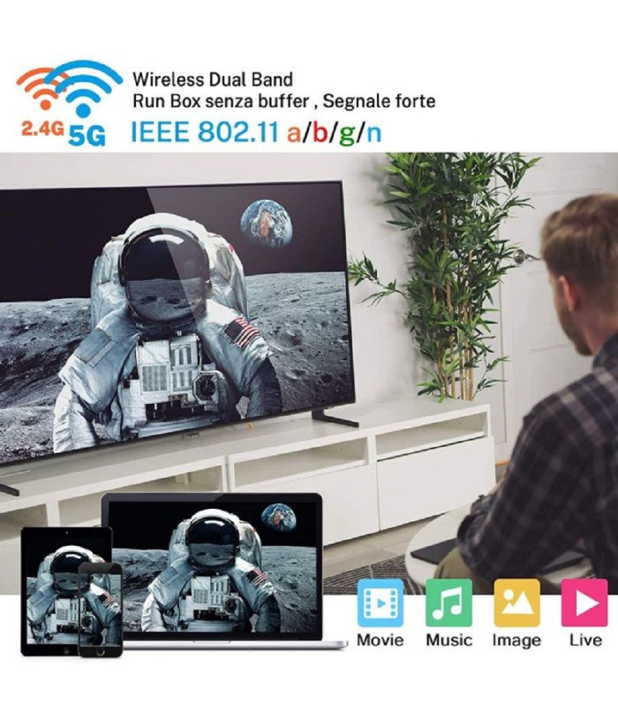 Smart Tv Box Qt5 Wifi Hdmi Supporta 5g Risoluzione 4k Connettività  Bluetooth Wifi         