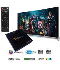 Smart Tv Box T10 Plus Android 9 4gb Ram 64gb 4k Tv Gpu 5 Core Quad Wifi         