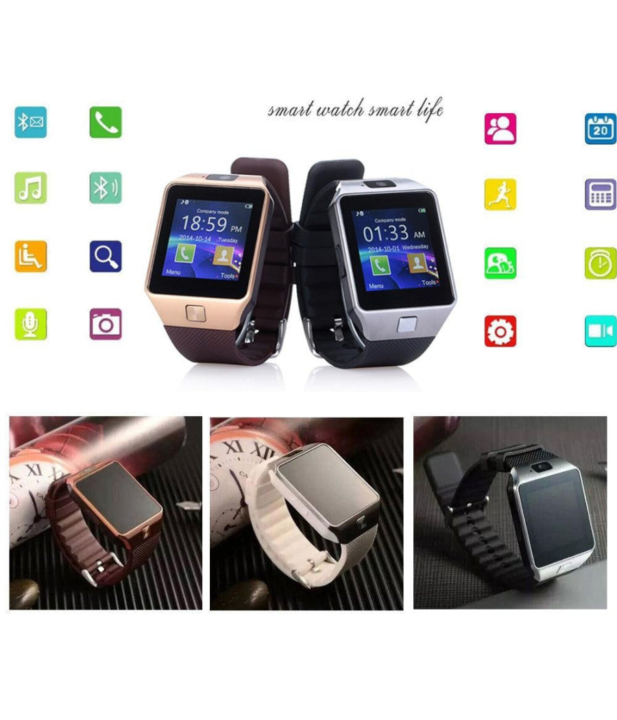 Smartwatch Dz09 Orologio Telefono Cellulare Bluetooth Sim Card Per Smartphone         