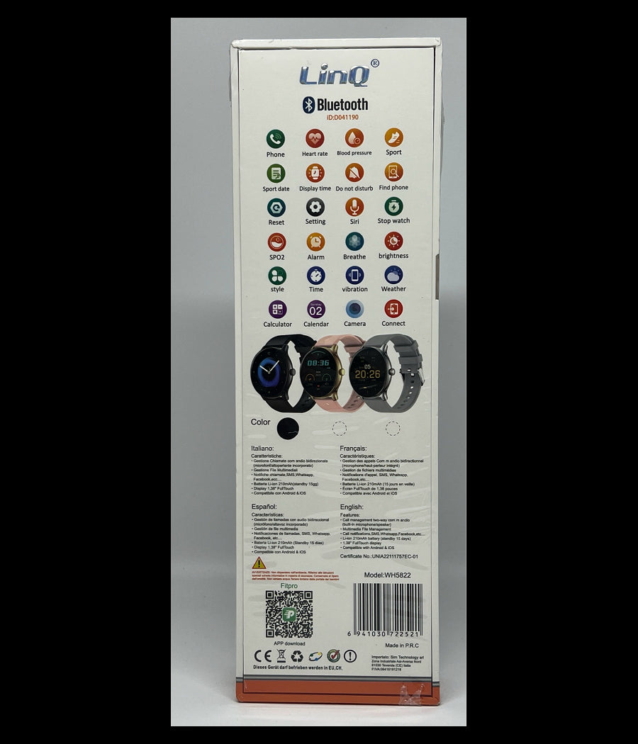 Smartwatch Orologio Intelligente Bluetooth Sport Compatibile Android Ios Wh5822         