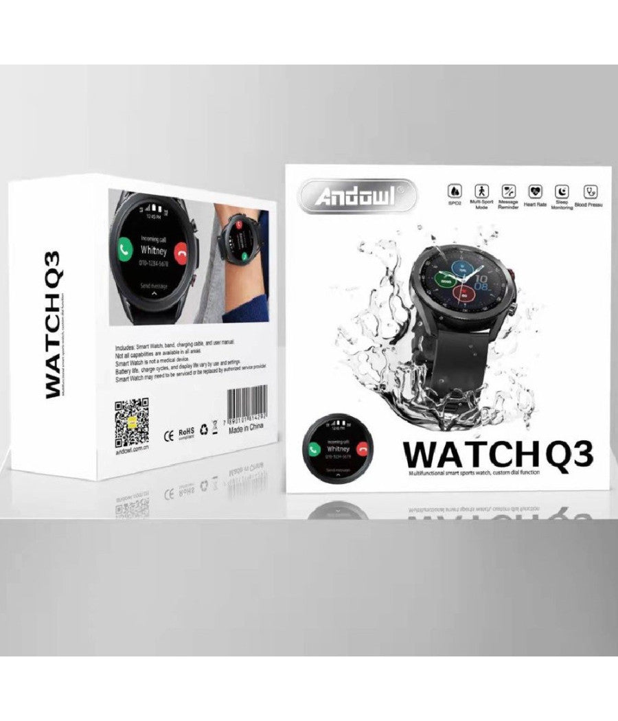 Smartwatch Orologio Intelligente Multifunzionale Q3 Watch Frequenza Cardiaca         