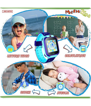 Smartwatch Per Bambini Orologio Digitale Touch Supporto Sim Giochi Idea Regalo         