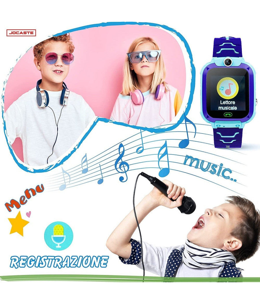Smartwatch Per Bambini Orologio Digitale Touch Supporto Sim Giochi Idea Regalo         