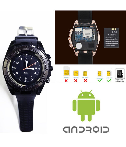 Smartwatch Round Bluetooth Pedometro Android Touch Screen Da Polso         