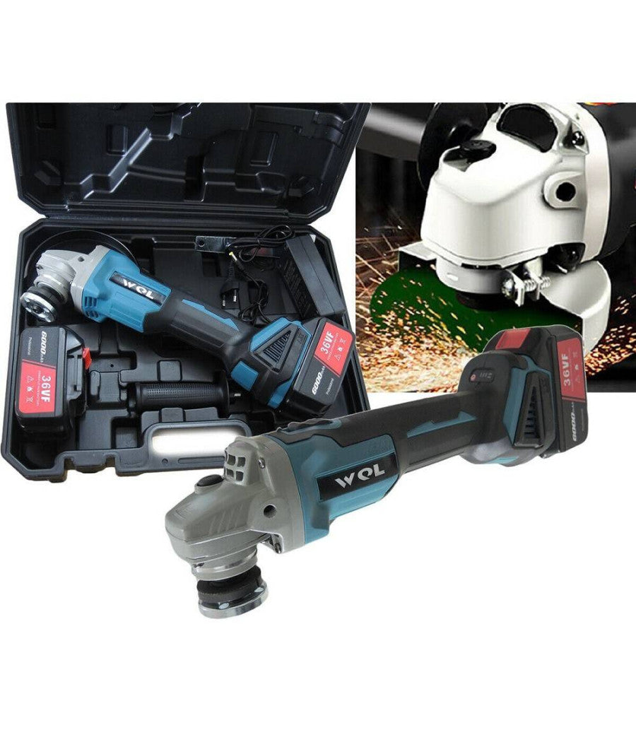 Smerigliatrice Angolare A Batteria 18v 8000rpm 6000mah 1.2nm Doppia Batteria         