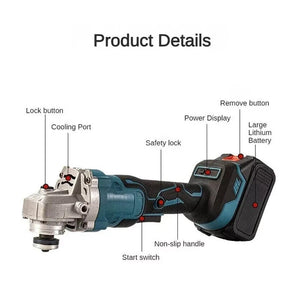 Trade Shop - Smerigliatrice Angolare A Batteria Flex Disco 125mm 88v 10.000 Giri/min 2 Batterie -