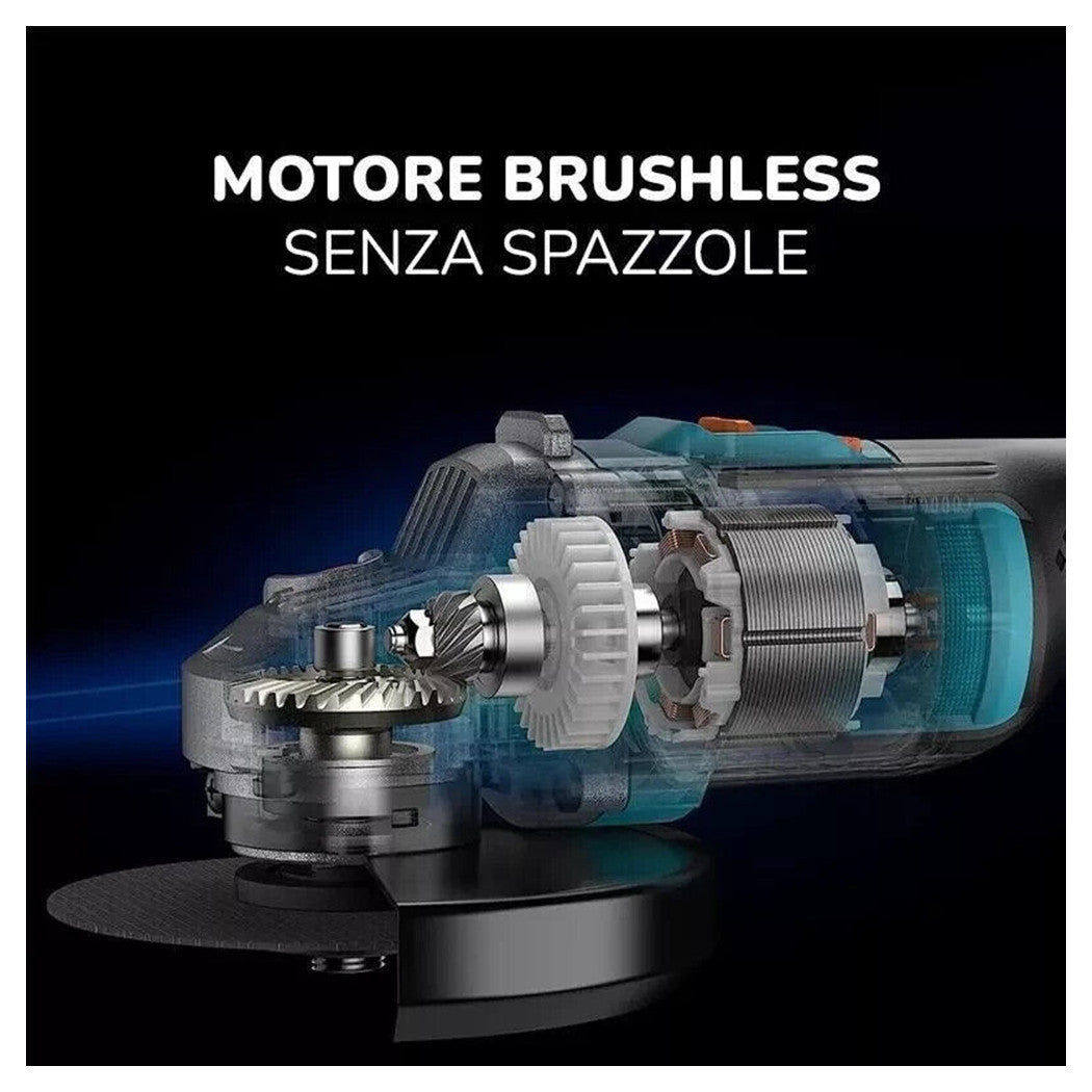 Trade Shop - Smerigliatrice Angolare A Batteria Flex Disco 125mm 88v 10.000 Giri/min 2 Batterie -