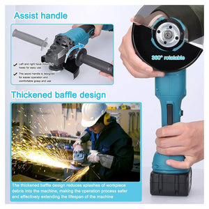 Trade Shop - Smerigliatrice Angolare A Batteria Flex Disco 125mm 88v 10.000 Giri/min 2 Batterie -