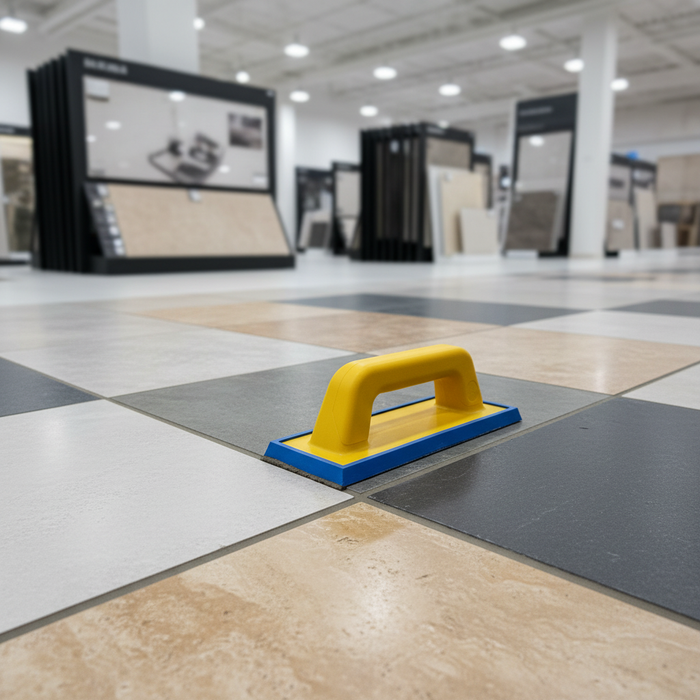 Spatola per fuga doppio profilo gomma intercambiabile azzurrina 95x248 mm