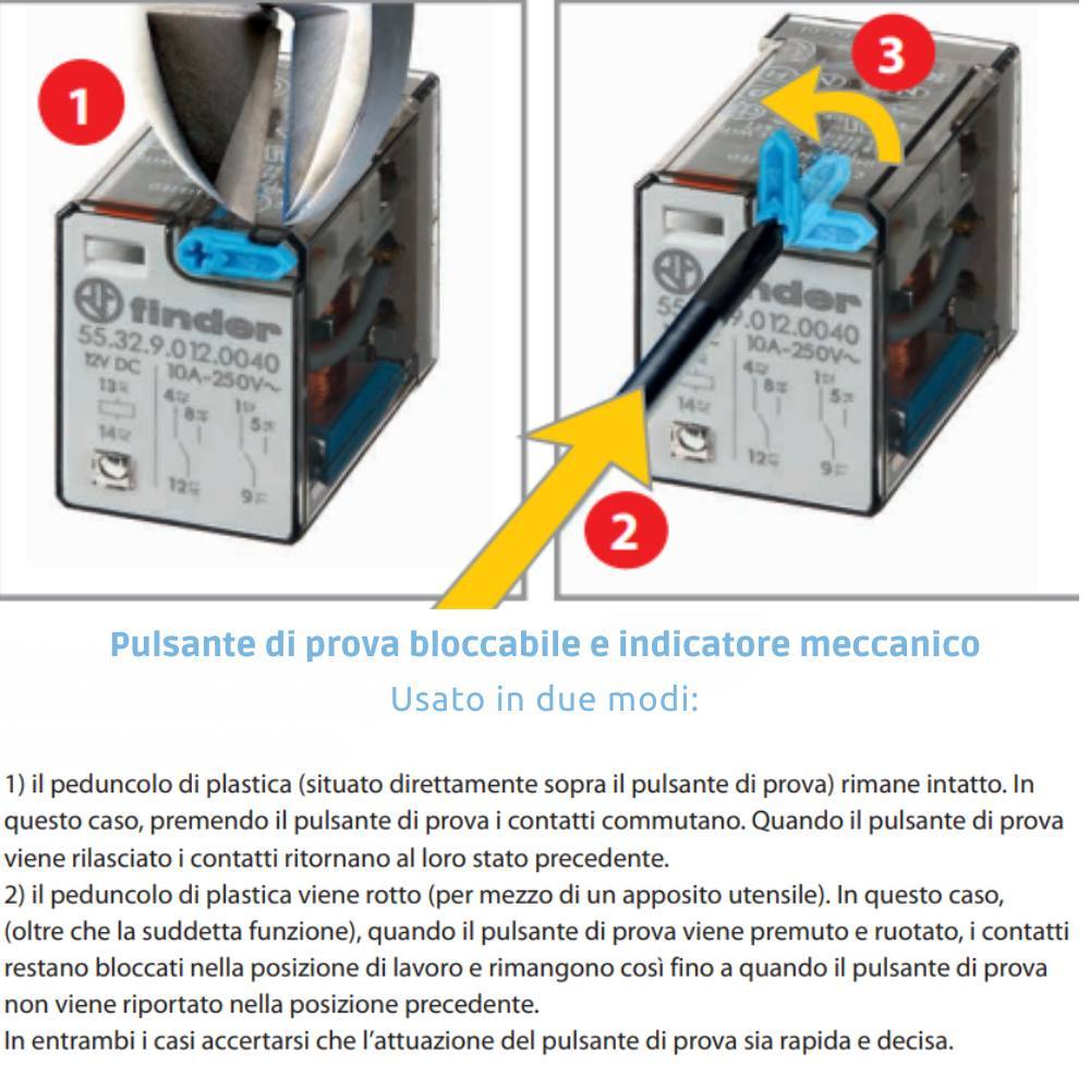 Finder serie 55 relè ad innesto su zoccolo con 4 contatti 7a uso industriale