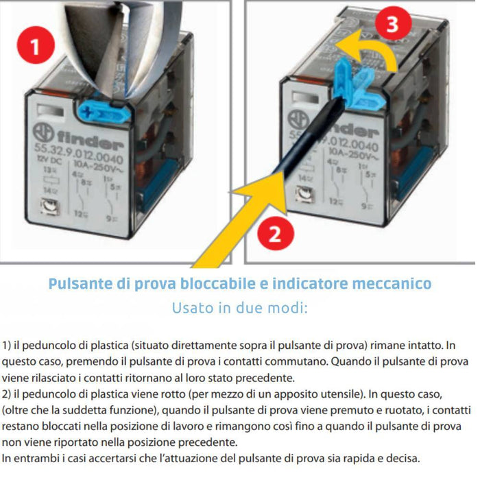 Finder serie 55 relè ad innesto su zoccolo con 4 contatti 7a uso industriale
