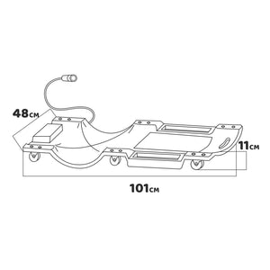 Snake - Carrello sotto auto con poggiatesta, cuscino lombare e luce LED magnetica orientabile