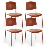 E-STYLO Sedia in polipropilene ruggine e gambe in metallo ruggine, 52cm X 52cm H. 79cm.