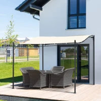 Gazebo Pergola 3x3m da Giardino con Tenda Impermeabile Crema