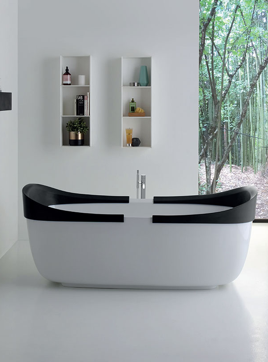 Vasca freestanding bianco lucido Colacril Snug BICE Bianco/Nero