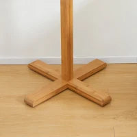 Appendi Abiti da Terra in Legno di bambù con 8 Ganci e Base a X, 49.5x 49.5x 178cm, Naturale