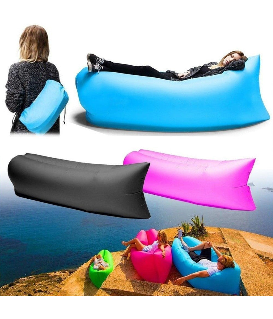 Sofa Sacco Gonfiabile Materassino Spiaggia Aria Relax Piscina Divano Amaca Pouf         