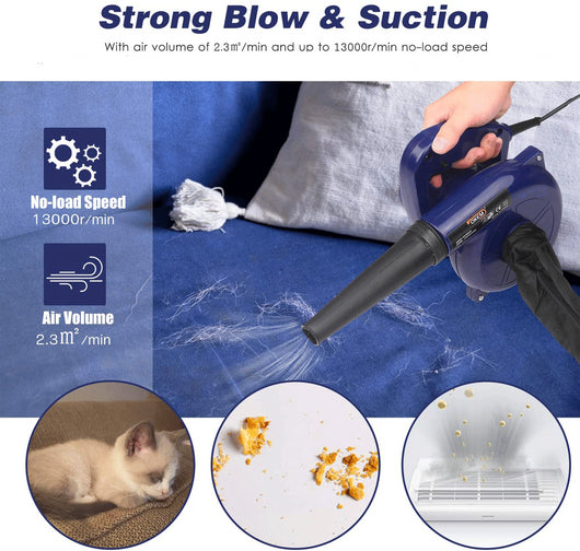 Soffiatore aspiratore elettrico 600W Mini Aspirapolvere Foglie giardino sacco - PB004 - ZENCOCCO