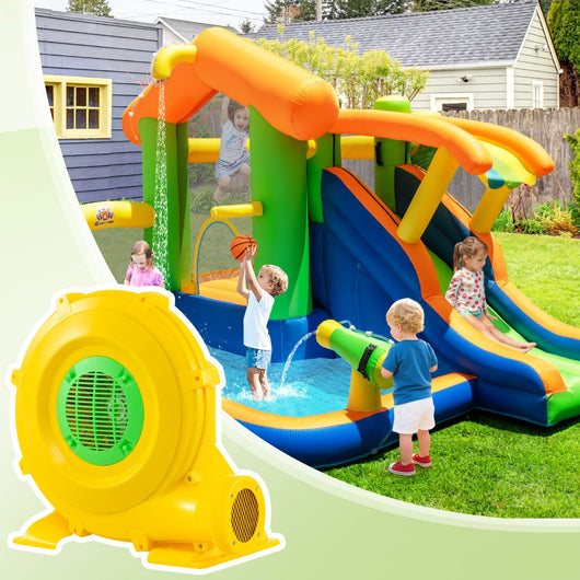 Soffiatore ad aria da 850W con maniglia comoda e picchetti da terreno, 1880 pa Pompa ad aria per casa gonfiabile Giallo-Ventilatori