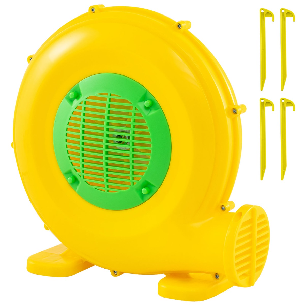 Soffiatore ad aria da 450W con maniglia comoda e picchetti da terreno, 1650 pa Pompa ad aria per casa gonfiabile Giallo-Ventilatori