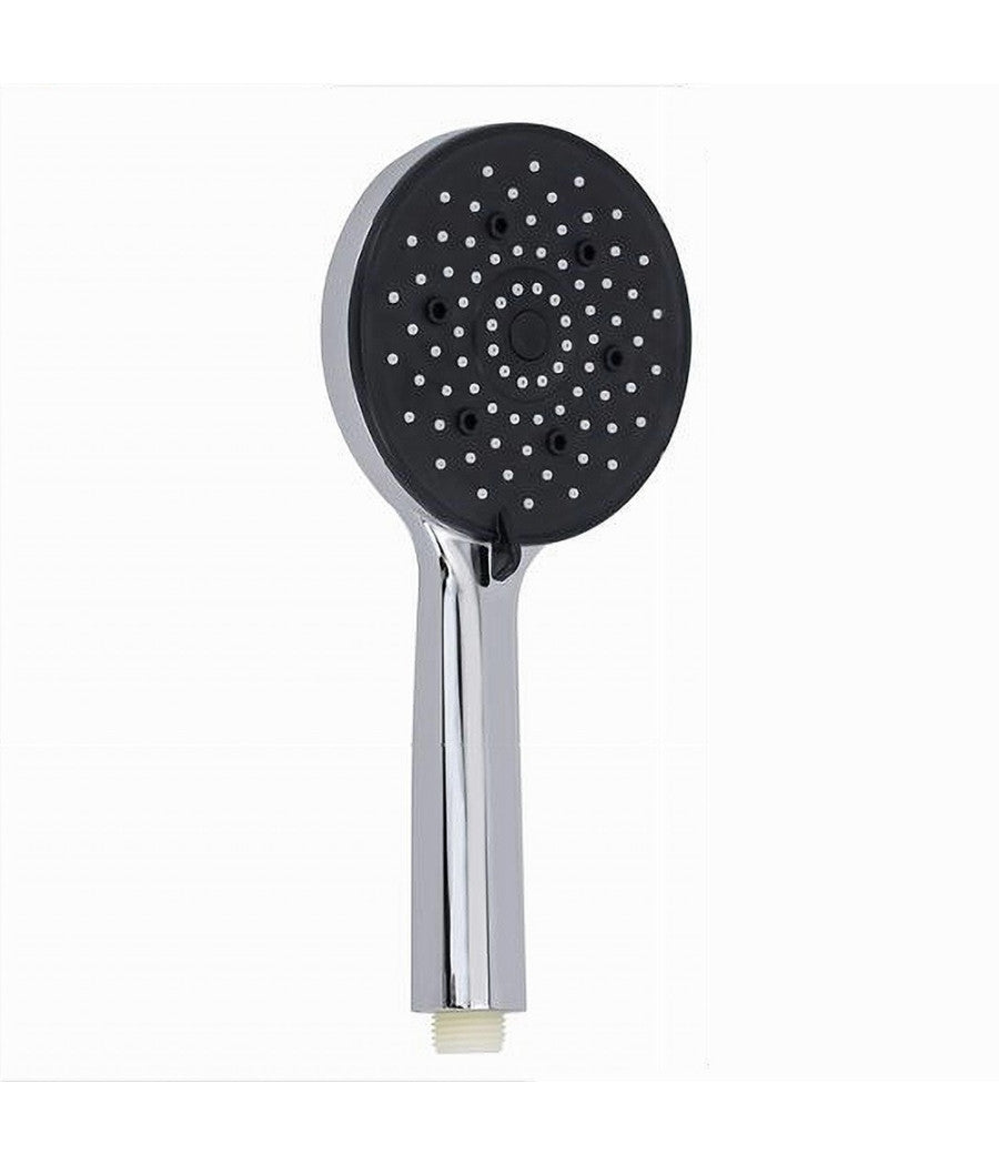Soffione Da Doccia 12 X 25.5cm Doccetta Multigetto Regolabile Rotonda Nera 87145         