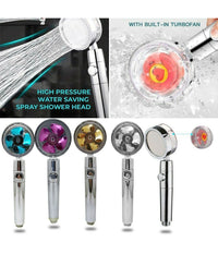 Soffione Doccetta Doccia Con Elica Turbo Vortice Vortex Water Saving Easy Clean         