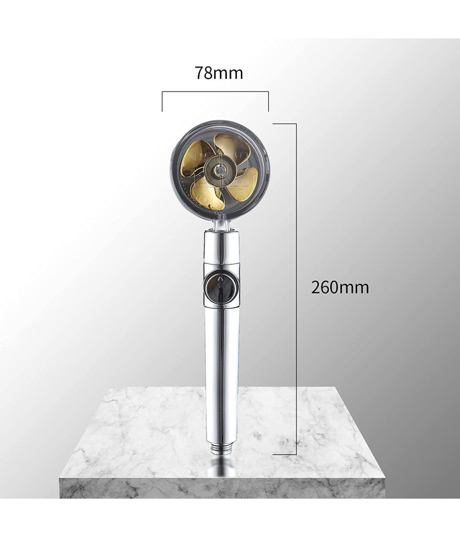 Soffione Doccetta Doccia Con Elica Turbo Vortice Vortex Water Saving Easy Clean         