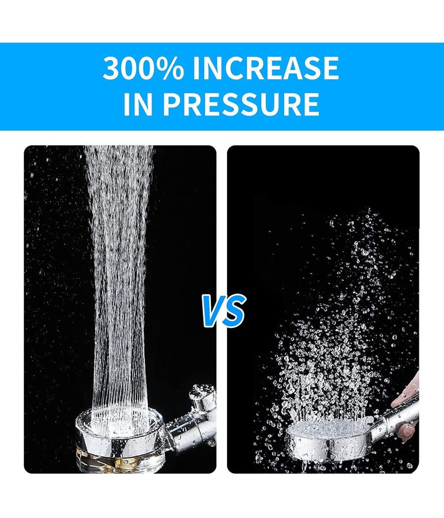 Soffione Doccetta Doccia Con Elica Turbo Vortice Vortex Water Saving Easy Clean         