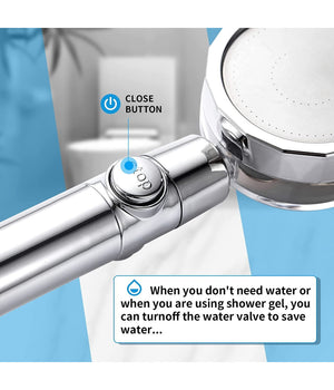 Soffione Doccetta Doccia Con Elica Turbo Vortice Vortex Water Saving Easy Clean         