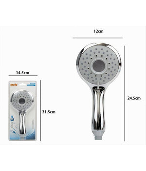 Soffione Doccia 12x24.5cm Doccetta Bagno Multigetto Regolabile Manico Bombato 79706         