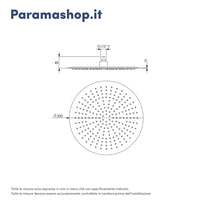 Soffione doccia tondo 20 cm nero opaco