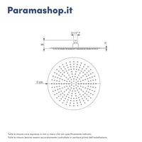 Soffione doccia tondo 25 cm nero opaco