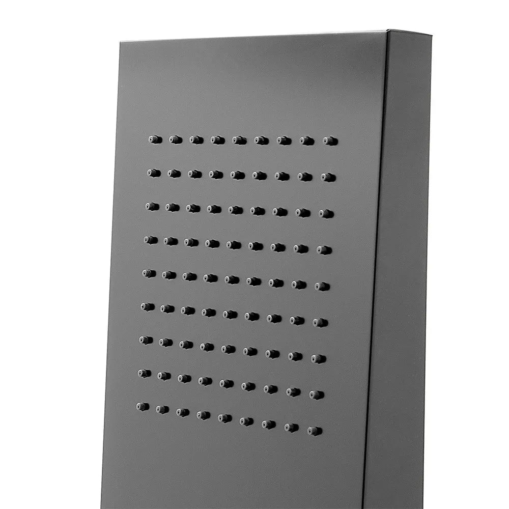 Soffione doccia a sbalzo 22x50 cm nero opaco in acciaio inox