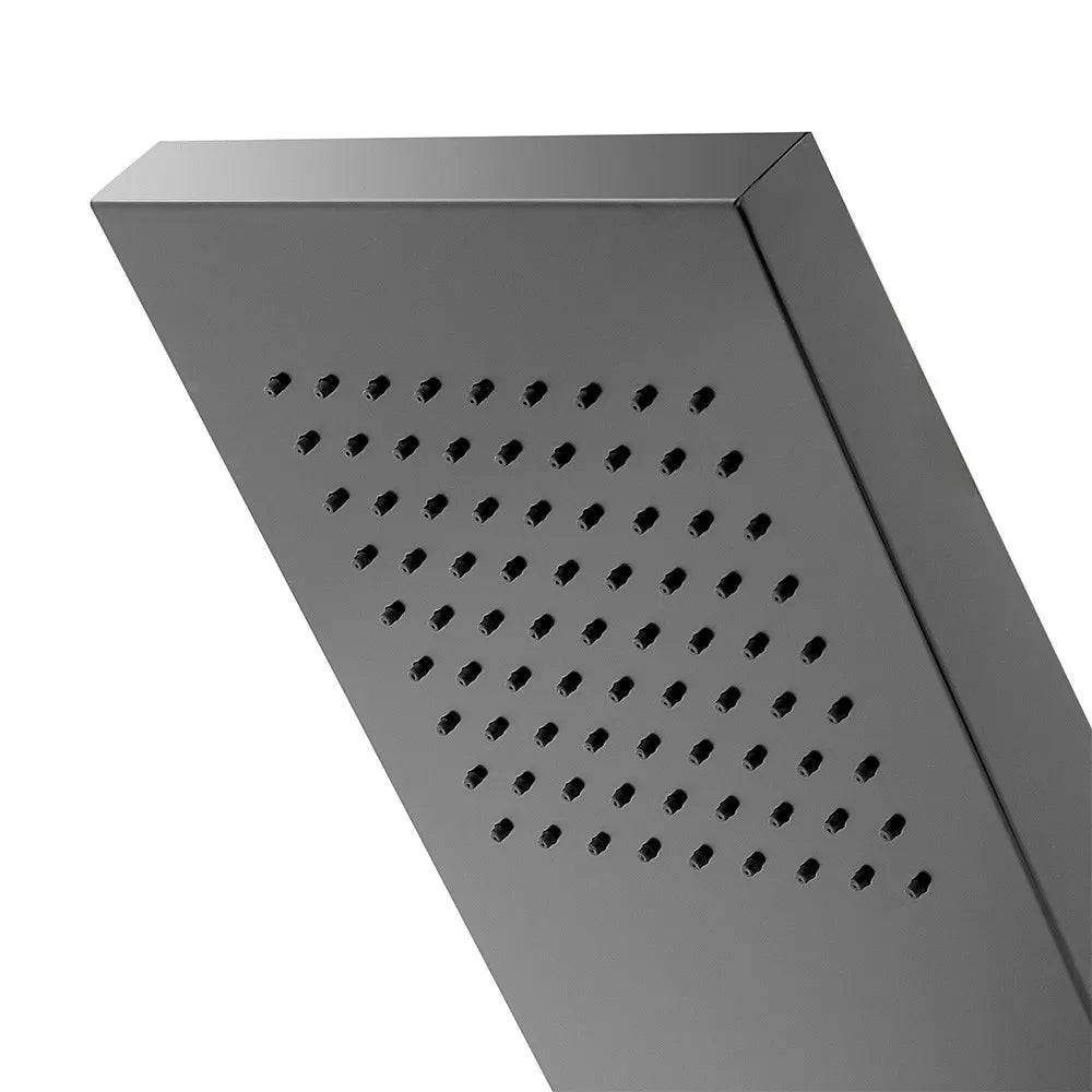 Soffione doccia a sbalzo 22x50 cm nero opaco in acciaio inox