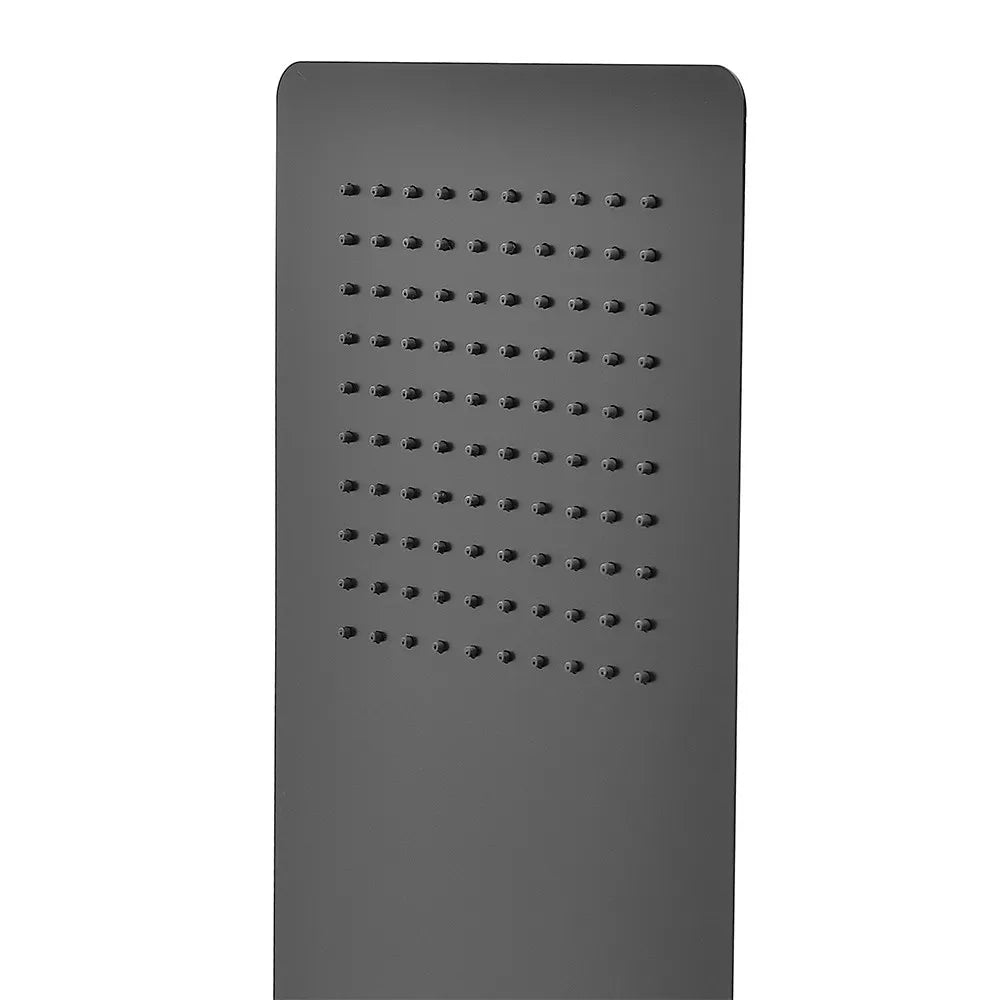 Soffione doccia a sbalzo slim 25x52 cm nero opaco in acciaio inox