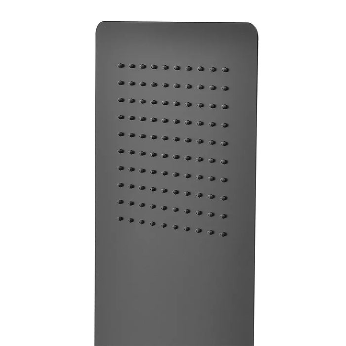 Soffione doccia a sbalzo slim 25x52 cm nero opaco in acciaio inox