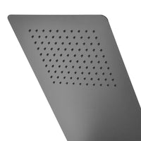 Soffione doccia a sbalzo slim 25x52 cm nero opaco in acciaio inox