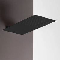 Soffione doccia a sbalzo slim 25x52 cm nero opaco in acciaio inox