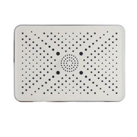 Trade Shop - Soffione Doccia Bagno Rettangolare Ugelli Fori Miscelatore 32x22cm Abs Cromato 87538         