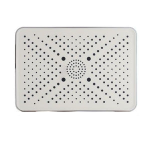 Trade Shop - Soffione Doccia Bagno Rettangolare Ugelli Fori Miscelatore 32x22cm Abs Cromato 87538         