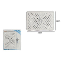 Trade Shop - Soffione Doccia Bagno Rettangolare Ugelli Fori Miscelatore 32x22cm Abs Cromato 87538         