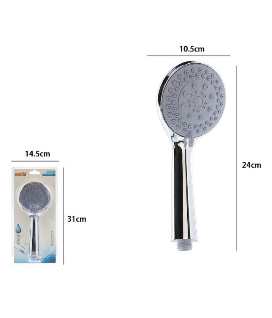 Soffione Doccia Doccetta Multigetto Doccino Rotondo Moderno 10.5 X 24 Cm 59563         