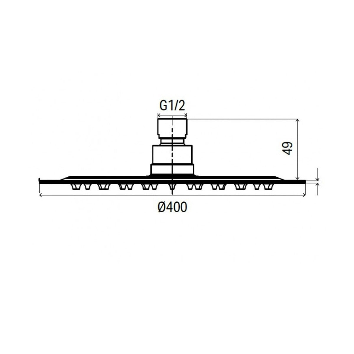 Soffione doccia inox rotondo in acciaio inox, diametro ø 30